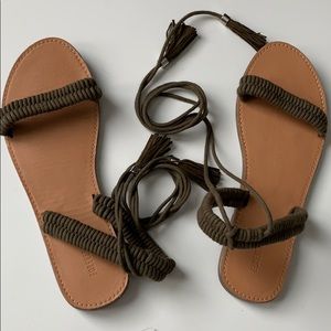 dark green sandals